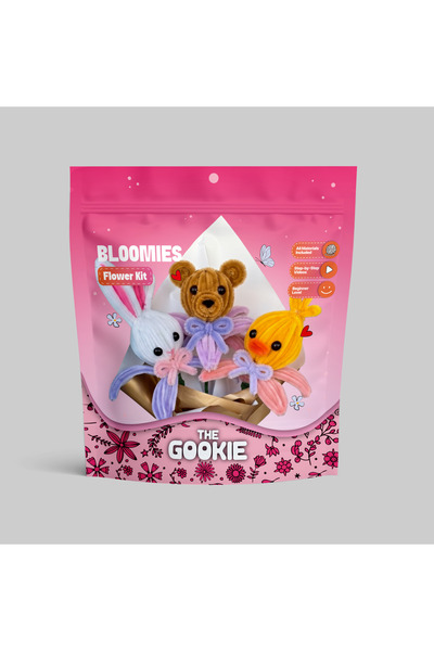 The Gookie DIY Şönil Çiçek Buketi Yapım Seti – Sevimli Hayvan Figürlü El Yapı...