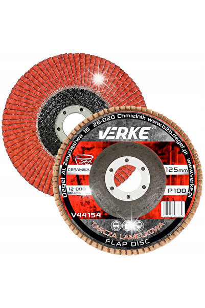 VERKE Disc lamelar ceramic de șlefuit și pilit, 125MM P100, tip pană.