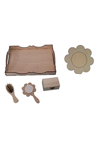 OEM Set cu motiv floral, nefinisat, lemn, SM05, 21x29.7 cm