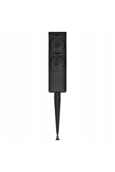 DPM Priză electrică de grădină tip coloană, 2 prize, 230V, IP44, plastic negr...