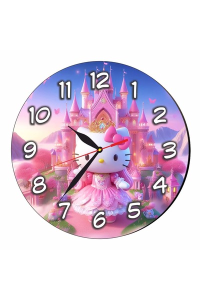 OEM Ceas Disney Hello Kitty, Lemn, 30 cm, CSDUV137