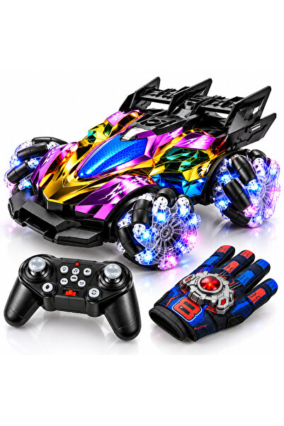 Genel Markalar Uzaktan Kumandalı Stunt Drift Araba 2.4G RC 4WD Işıklı Sprey S...