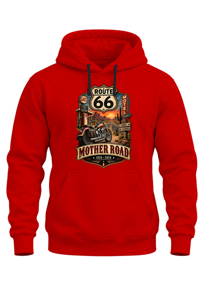 The Baski Route 66 Retro Motorcycle Printed Unisex Regular Fit 3 Thread Thick...