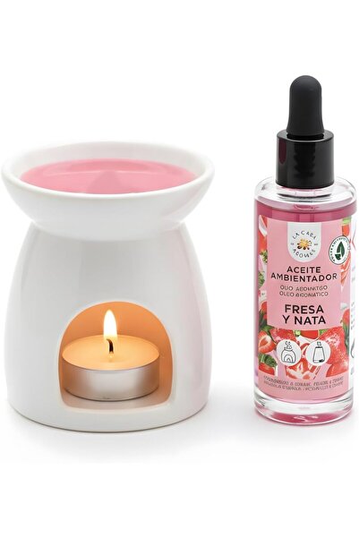 La Casa De Los Aromas Aromas Strawberry & Cream Essential Oil Air Freshener 48 ml | Sweet & Creamy Strawberry Aroma Diffuser Oil | Long-Lasting Home Fragrance | Pipette Included | Instant Odour Remover