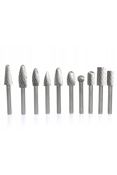 Technik FREZY freze metalice cu 3 caneluri, set de 10 bucăți