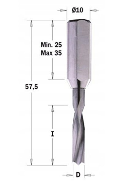 CMT Burghiu Xtreme din tungsten integral 10x57,5mm S10