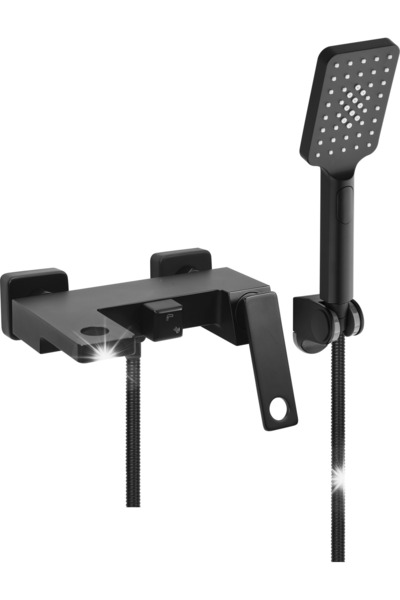 FALA 75882 BATERIA WANNOWA CU MONTAJ PE PERETE, CAP DIN CERAMICĂ NEAGRĂ, NOIR