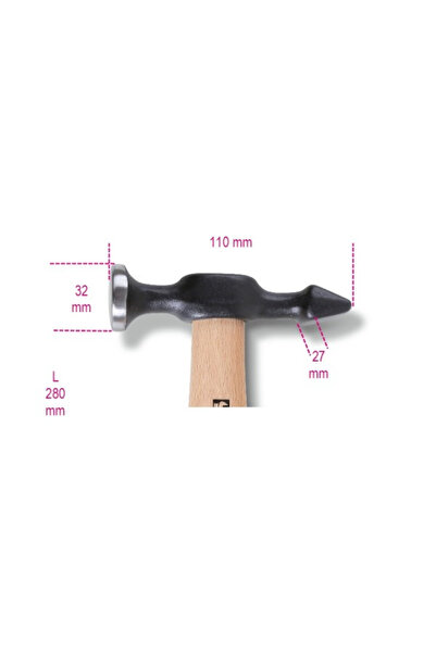 Beta Ciocan de tablă de 280 mm