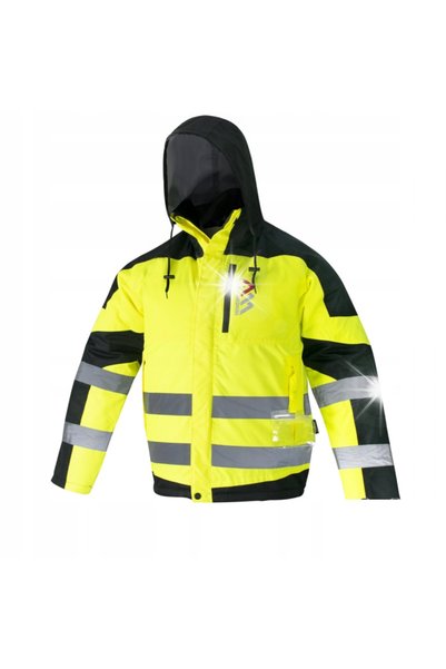 art.mas Geacă de lucru bărbătească de iarnă, căptușită, galben reflectorizant de avertizare, R.XXL