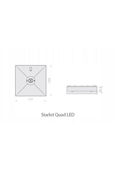 INTELIGHT Corp de iluminat de urgență aplicat STARLET QUAD LED SO 150 M 3h MT 4W