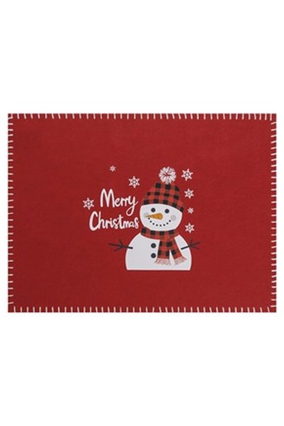 OEM Red Felt Christmas Plate Holder with Patterned "Merry Christmas"" 40x30cm"