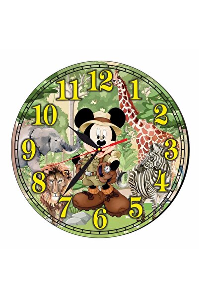 OEM Ceas Disney, Safari, Mickey Mouse, Lemn, 30 cm, CSDUV031