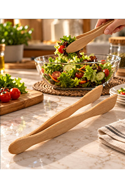 Çavdar Group 27 cm Bambu Mutfak Maşa, Doğal Ahşap Mutfak Maşası