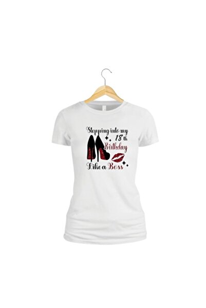 OEM Tricou de damă, Ziua mea de naștere, Bumbac, Alb, TU79
