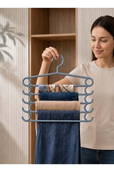 Generic 5-Layer Multipurpose Pants & Skirt Hanger – Space-Saving Smart Closet...