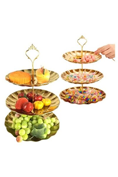 Generic 1PCS Three Tier Cake Stand and Fruit Plate Large Food Grade Stainless...
