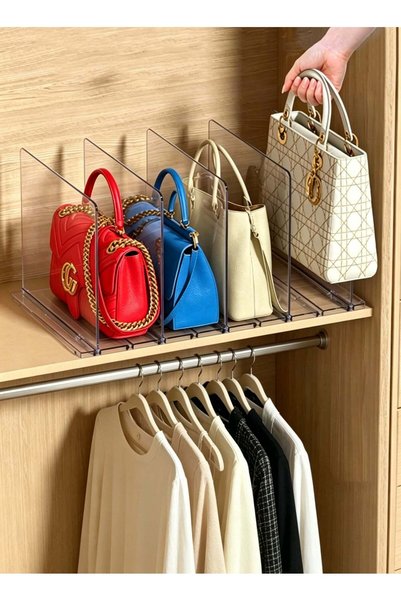 Generic Purse Organizer for Closet, Adjustable Acrylic Shelf Dividers for Clo...