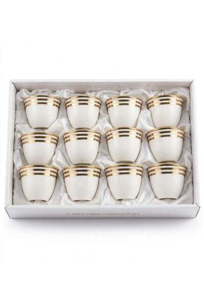 Generic Cv Ceramic 12 Pcs Cawa Cup White With Gold 100Ml