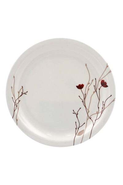 Generic Dinner Plate White With Red Floral 11inch