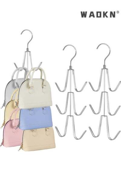 Generic 2 pack Purse Hanger Organizer for Closet, Space Saving Metal Hook Rac...