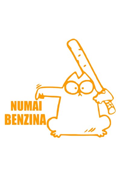OEM Autocolant auto  "Doar benzină ", 10cm, Portocaliu