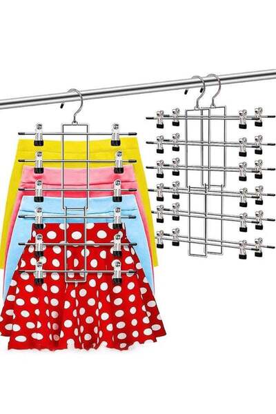 Generic 3 Pack Pants Hangers Space Saving,6 Tier-Closet-Organizers-and-Storag...