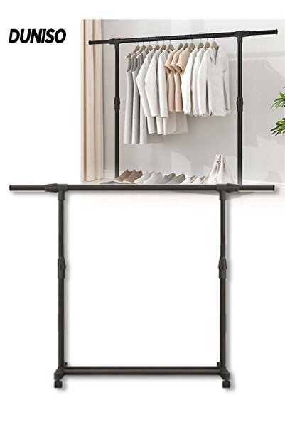 Generic Metal Clothes Hanger Organizer with Wheels and Shoe Rack,Easy Install...