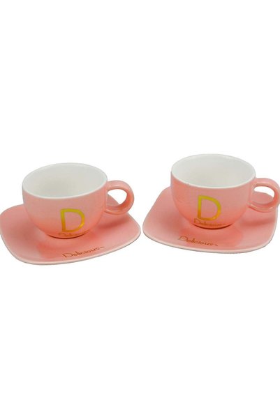 Generic COFFEE CUP SET, Green-White-Black-Gold Pattern Design Mugs with Sauce...
