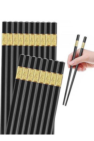 Generic 10 Pairs Dishwasher Safe Fiberglass Chopsticks Set, Reusable Japanese...
