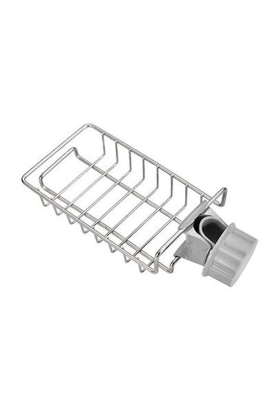 Generic Dishwashing Sponge Holder Rack Silver 7.09 x 3.74 x 4.13inch