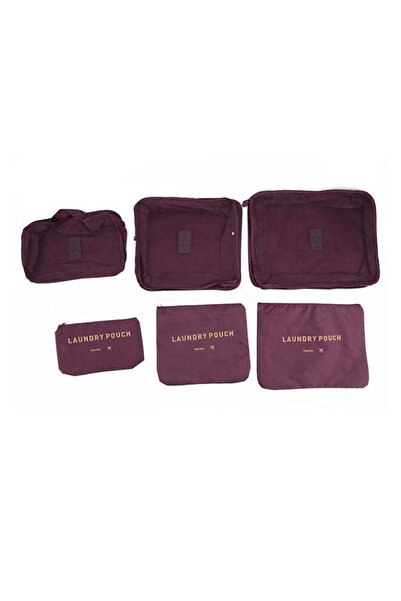 Generic 6-Piece Square Travel Storage Bag Set Red