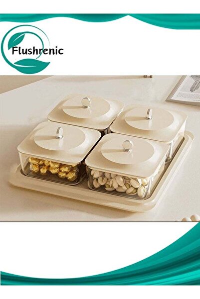Generic Divided Serving Tray, 4 Compartment Snackle Box Divided Snack Platter...