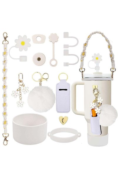 Generic Tumbler Accessories Set Handle Strap Boot Straw Cover Charms Fit 40oz...
