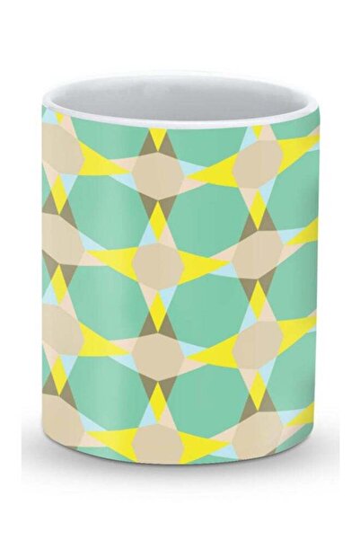 Generic Premium Starry Illusions Designer Mug Green/Yellow/Beige