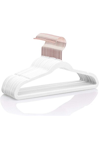 Generic MIZGI Premium Kids Velvet Hangers (Pack of 50) 14" Wide with Copper R...
