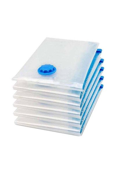 Generic 6-Piece Vacuum Seal Storage Compressed Bag With Suction Pump Clear/Bl...