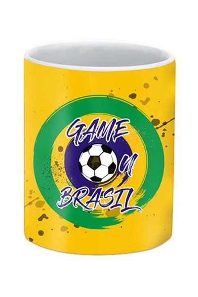 Generic Brazil Printed Ceramic Mug Yellow