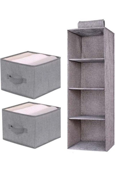 Generic Multifunction Linen Fabric Storage Cabinet, Foldable Wardrobe Organiz...