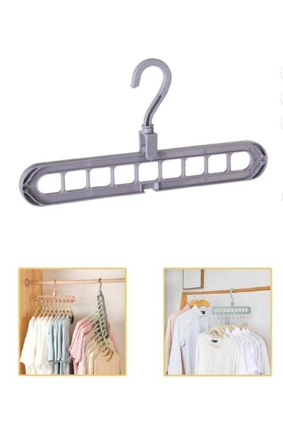 Generic Space-Saving 9-Hole Clothes Hanger - Durable, Foldable Design for Eff...