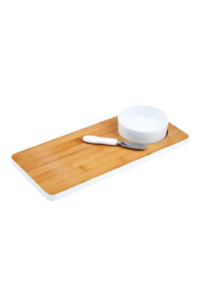 Generic Cuisine Art Bamboo Board with Ceramic Bowl & Knife