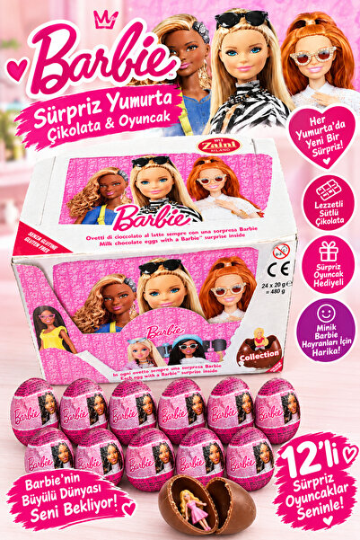 Zaini Barbie Figürlü Sürpriz Yumurta 12li