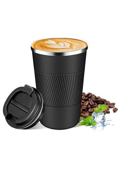 Generic Stainless Steel Coffee Cup with Lid 510ml