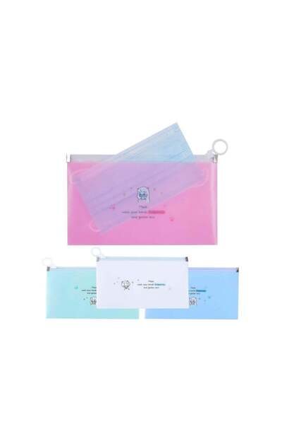 Generic 4 PCS Face Cover Organizer Case Reusable Mask Pouch Mask Holder Case ...