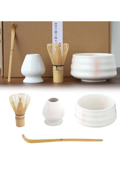 Generic Matcha Tea Set, 4 pcs set Matcha tool, Matcha Ceramic Bowl, Matcha Wh...