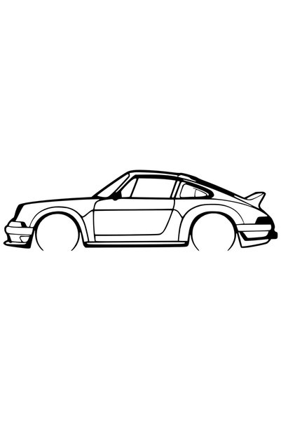 OEM Porsche 911 (964) S Decorație Singer – Siluetă 3D, design auto minimalist
