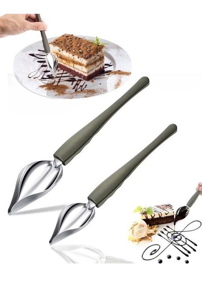 Generic 2 PCS Professional Culinary Precision Drawing Decorating Spoon Set, S...