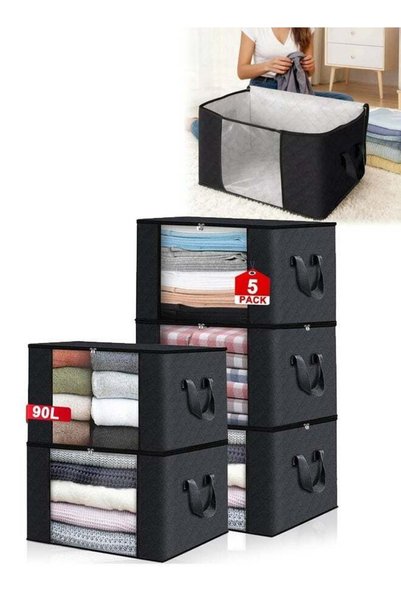 Generic 5 Pack Storage Bag,Large Capacity Moving Bags with Zipper,Clothes Sto...