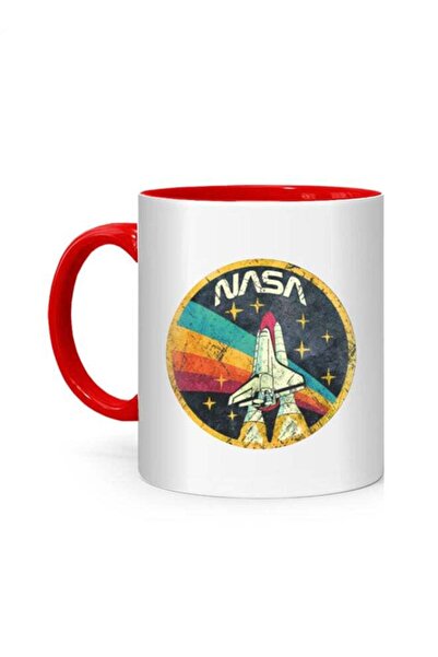 Generic USA Space Agency Vintage Colors Printed Mug White/Red 10cm