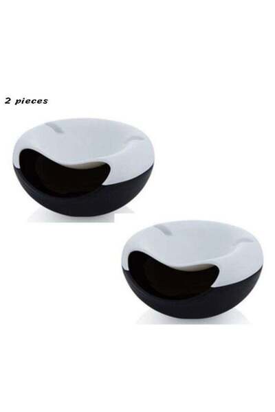 Generic 2 Pieces Creative Lazy Fruit Dish Snacks Nut Melon Seeds Bowl Double ...