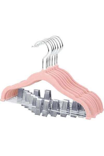Generic ManGotree 7 Pack Pink 30Cm Baby Velvet Hangers with Movable Clips, No...